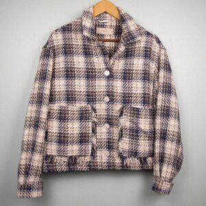 Blank NYC Once in a Lifetime cropped tweed shacket-L